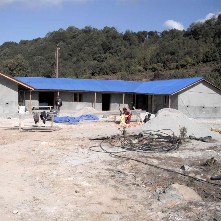 the building in the process of construction in the hill of Napal